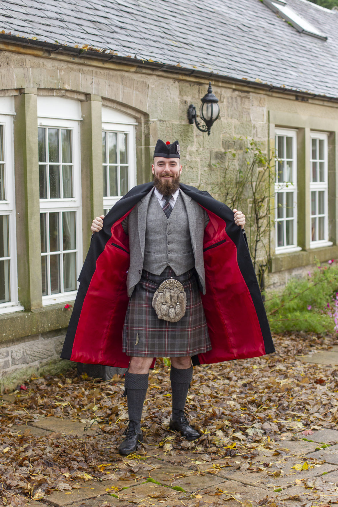 Black Barathea Wool Inverness Cape - Mister Antony